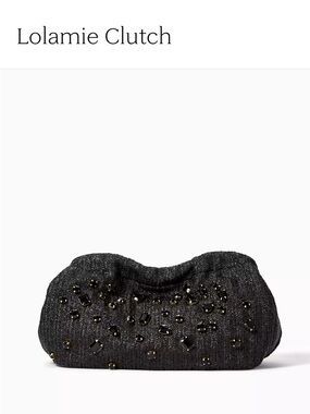 Lilly Pulitzer Black Beaded Lolamie Clutch